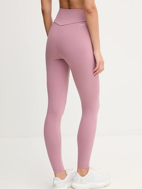 EA7 Emporio Armani legginsy treningowe kolor różowy gładkie AF12625.7W000232