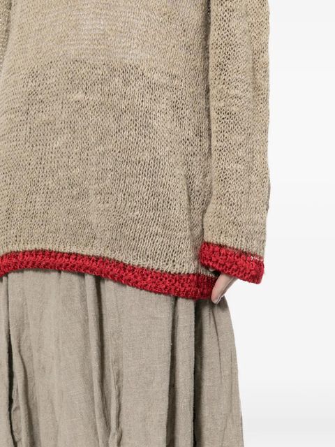 Comme Des Garçons open knit round neck jumper - Neutrals
