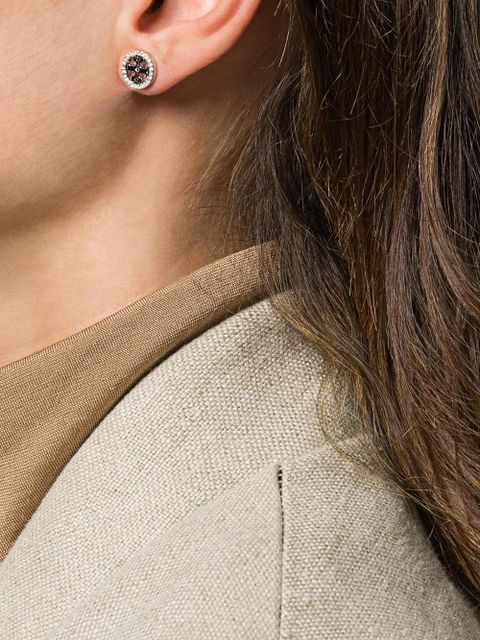 Tory Burch Icon pave stud earrings - Silver - zdjęcie produktu nr 2