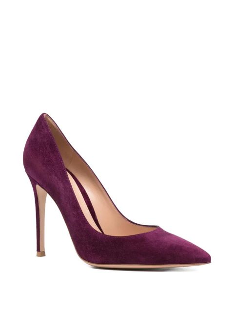 Gianvito Rossi pointed-toe suede pumps - Purple - zdjęcie produktu nr 2