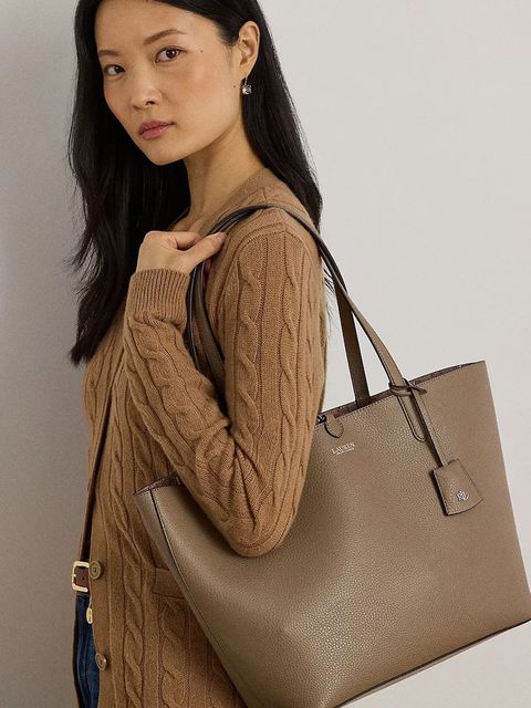 Lauren Ralph Lauren torebka dwustronna kolor brązowy 431795329