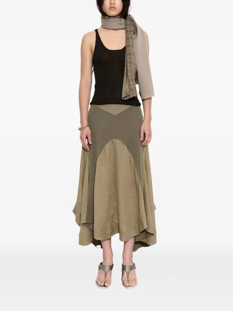 OUR LEGACY Petti asymmetric skirt - Green