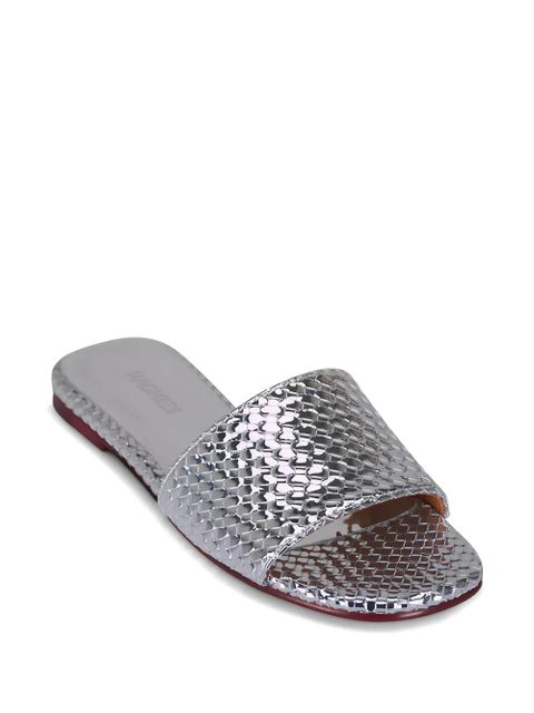 NAGHEDI dpible-weave slide sandals - Silver - zdjęcie produktu nr 2