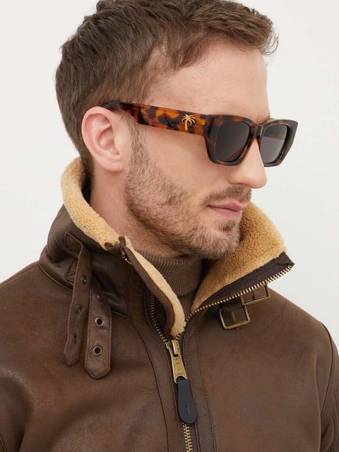 Palm Angels okulary przeciwsłoneczne kolor brązowy PERI034_516007 - zdjęcie produktu nr 2
