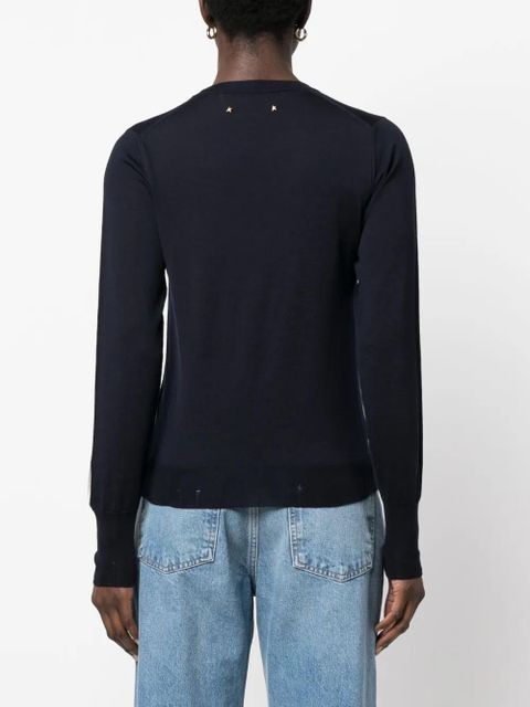 Golden Goose ribbed-trim wool sweater - Blue