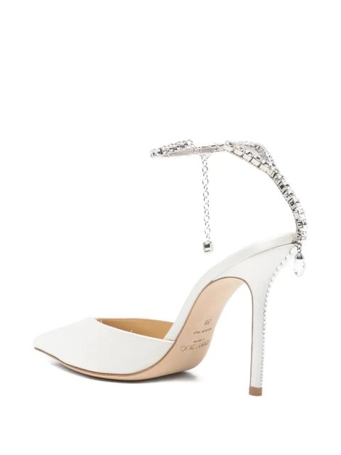 Jimmy Choo Saeda embellished heeled pumps - White