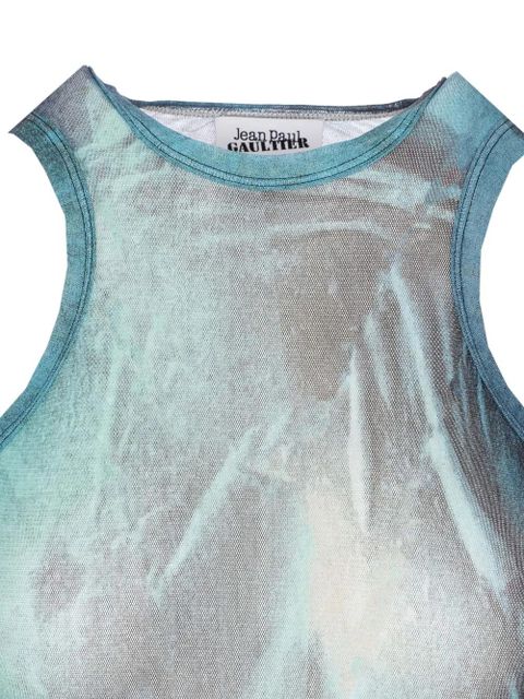 Jean Paul Gaultier mesh water-print bodysuit - Blue