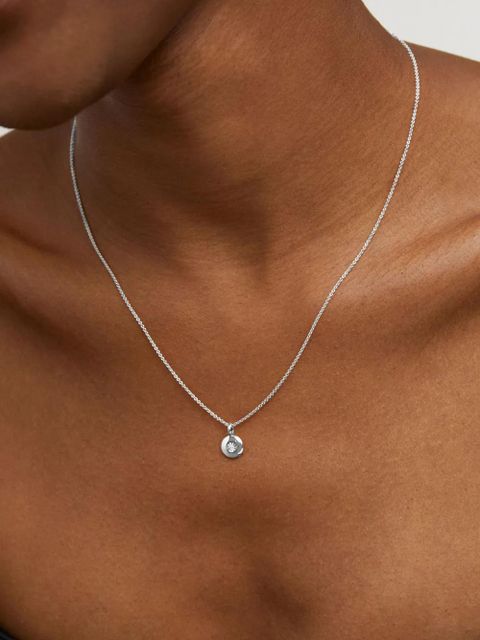 Monica Vinader April grown diamond necklace - Silver