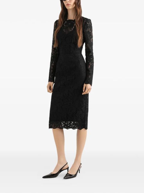 Dolce & Gabbana long-sleeve lace midi dress - Black - zdjęcie produktu nr 2