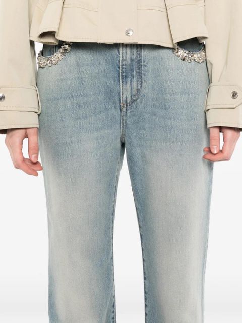 Alexander McQueen crystal-embellished jeans - Blue