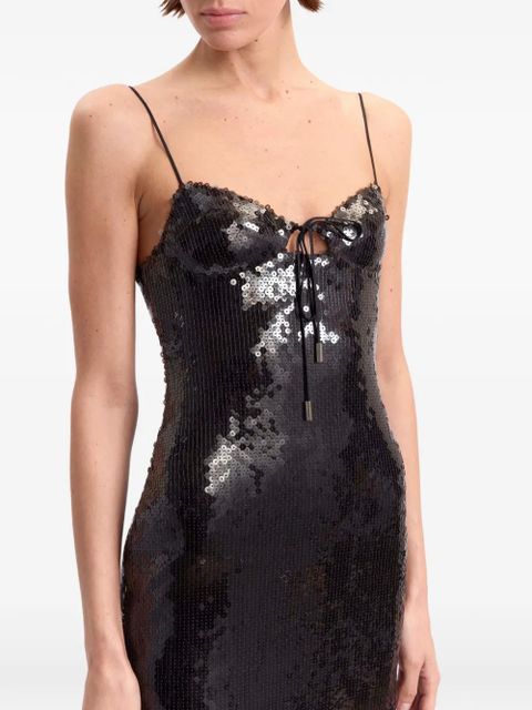 16Arlington Che paillette-embellished midi dress - Brown