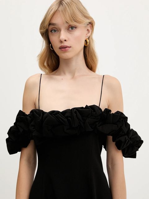 Rotate sukienka kolor czarny mini rozkloszowana 114670100