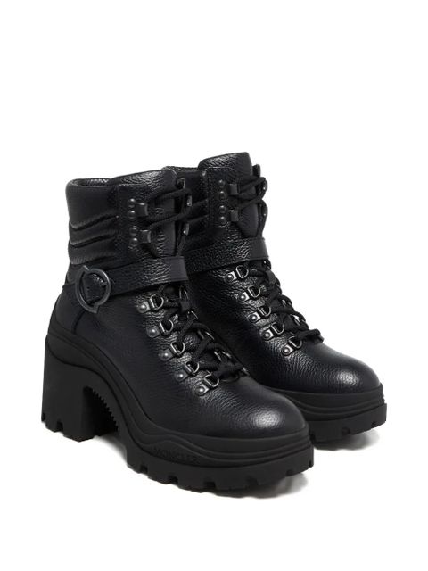 Moncler 80mm buckle lace-up ankle boots - Black