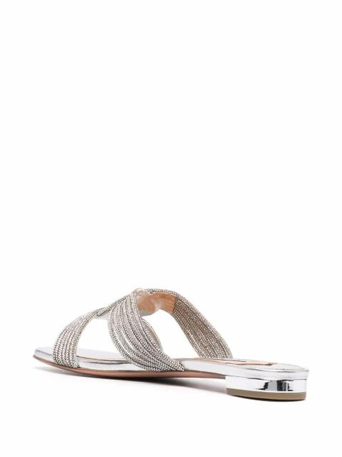Aquazzura Gatsby flat sandals - Silver - zdjęcie produktu nr 2