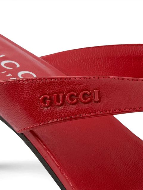 Gucci 55mm Vittoria leather heeled sandals - Red
