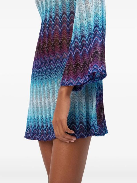 Missoni patterned one-shoulder mini dress - Blue - zdjęcie produktu nr 2