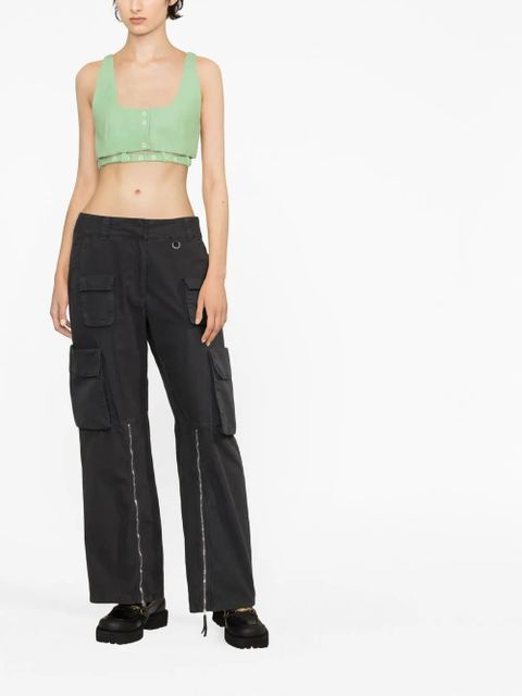 GANNI Suiting crop top - Green