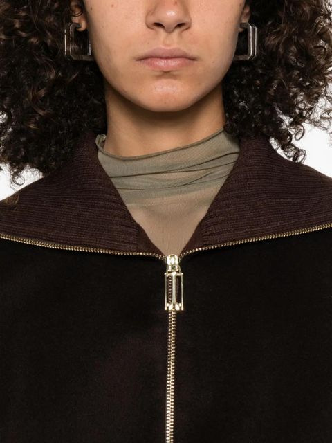 Victoria Beckham high-neck zip-front jacket - Brown