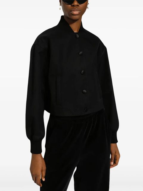 Dolce & Gabbana buttoned long sleeve windbreaker - Black