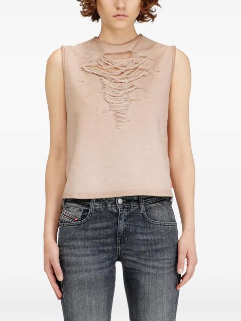 Diesel T-Yasy distressed-detail vest - Neutrals
