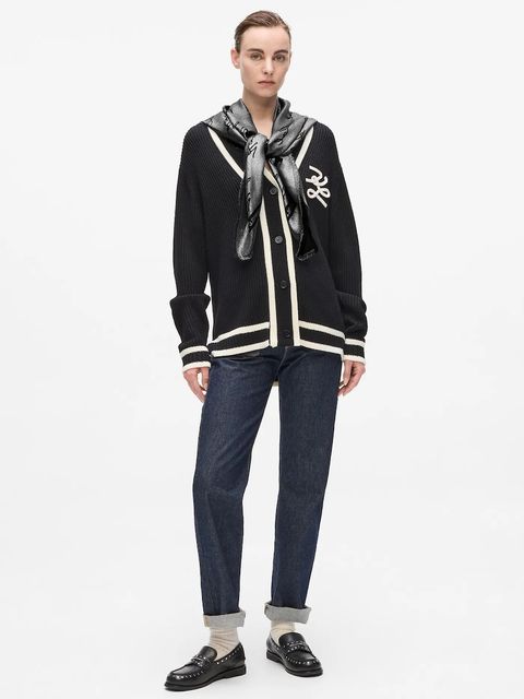 Karl Lagerfeld chusta z dodatkiem jedwabiu K/SIGNATURE