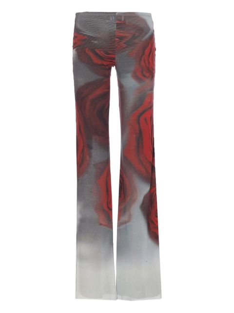 Jean Paul Gaultier rose-print mesh trousers - Grey - zdjęcie produktu nr 2