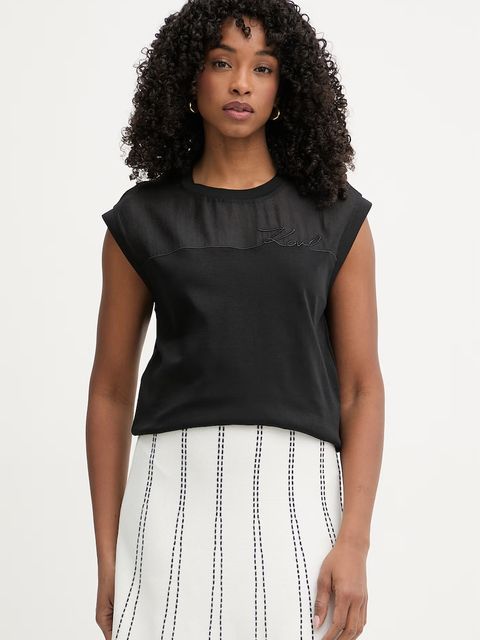 Karl Lagerfeld top damski bawełniany - zdjęcie produktu nr 2