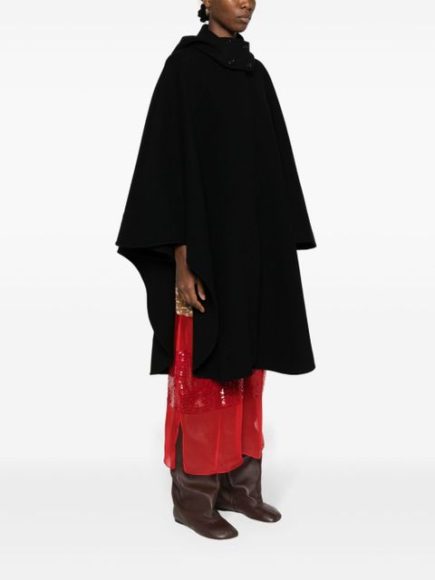 Chloé wool-blend hooded cape - Black - zdjęcie produktu nr 2