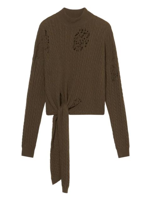 Blumarine tie-detail sweater - Green - zdjęcie produktu nr 1