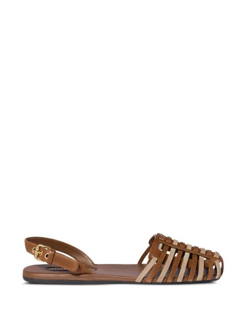 Miu Miu nappa and suede leather sandals - Brown - zdjęcie produktu nr 1