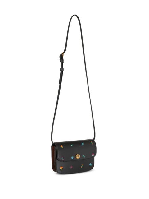 ETRO Essential floral-embroidered mini shoulder bag - Black