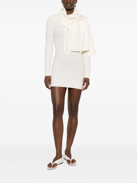 Aya Muse Amar scarf mini dress - Neutrals