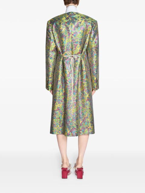 DRIES VAN NOTEN double-breasted floral coat - Yellow