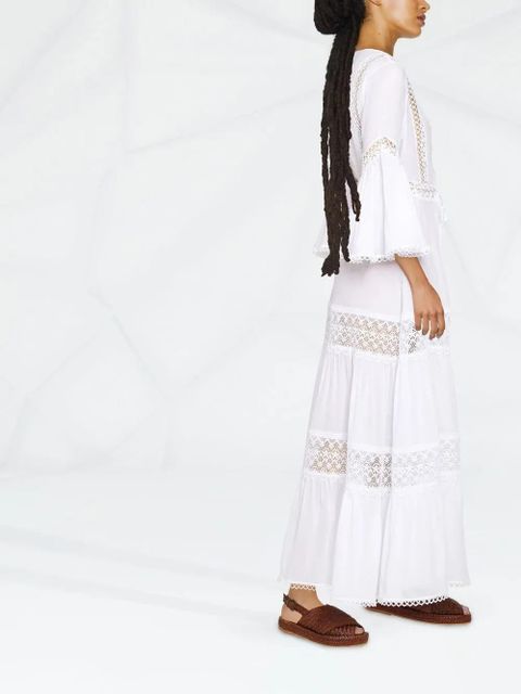 Charo Ruiz Ibiza floral-lace embroidered V-neck dress - White - zdjęcie produktu nr 2