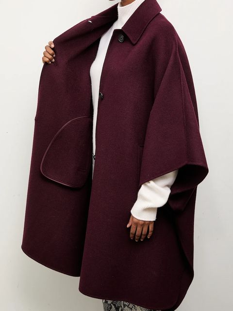 Answear.LAB płaszcz wełniany kolor bordowy