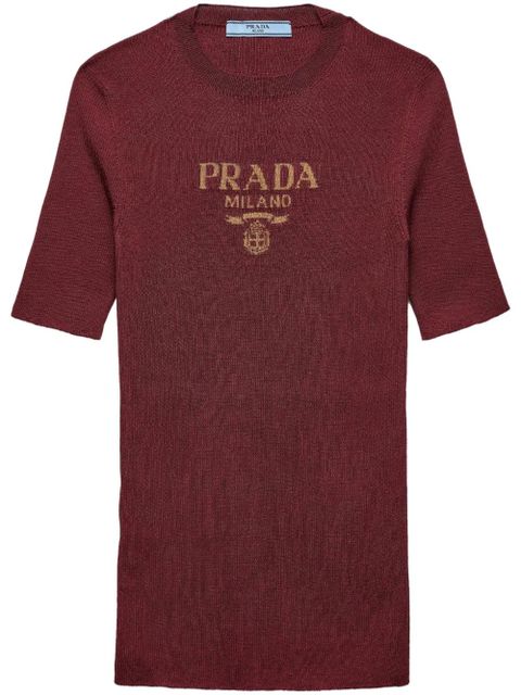 Prada silk crew-neck top - Red - zdjęcie produktu nr 1