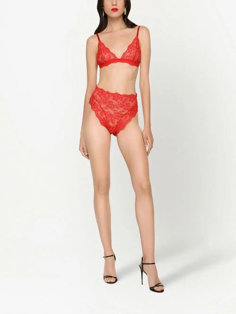 Dolce & Gabbana chantilly-lace triangle bra - Red - zdjęcie produktu nr 2