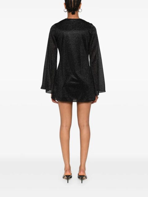 Oséree lurex-detail mini dress - Black