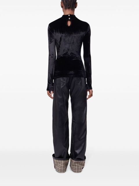 Rabanne draped velvet top - Black