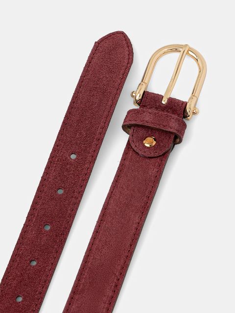 Answear.LAB pasek zamszowy kolor bordowy