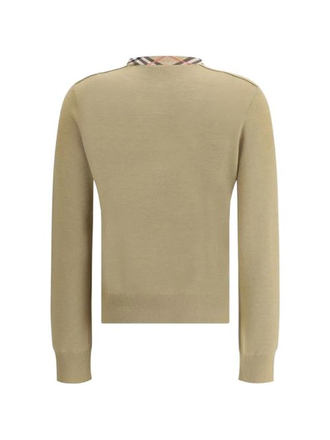 Burberry check-trim cotton cardigan - Neutrals - zdjęcie produktu nr 2