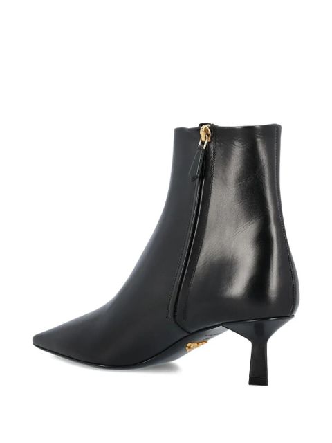 Prada triangle-logo pointed-toe boots - Black