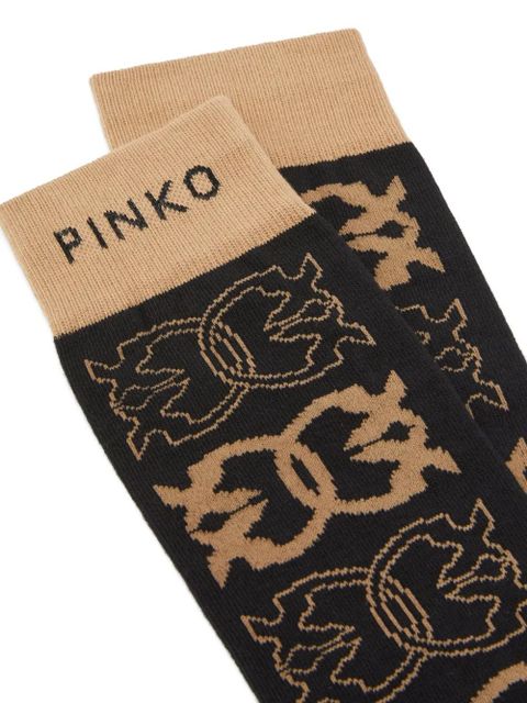 PINKO logo-patterned knee-high socks - Black - zdjęcie produktu nr 2