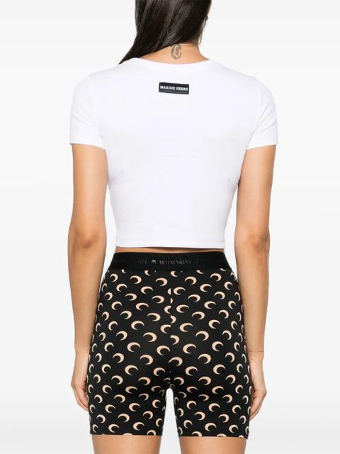 Marine Serre moon-logo cut-out T-shirt - White