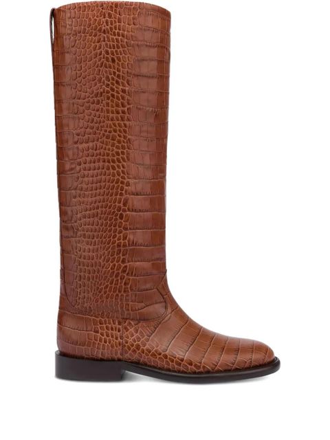 Paris Texas 20mm Montana croco-embossed leather boots - Brown - zdjęcie produktu nr 1