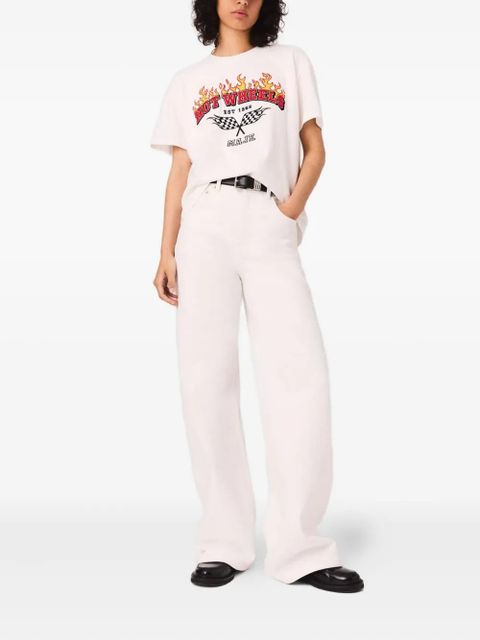 Maje flame-print T-shirt - White