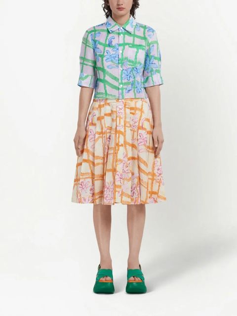 Marni painted floral-print skirt - Neutrals - zdjęcie produktu nr 2