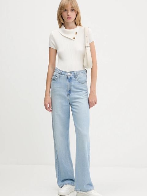 Hollister Co. bluzka damska kolor beżowy gładka KI350-5130 - zdjęcie produktu nr 2