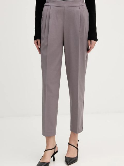 Sisley spodnie damskie kolor szary fason chinos high waist 41YPLF043 - zdjęcie produktu nr 1