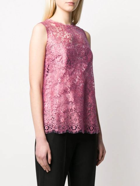 Dolce & Gabbana floral lace sleeveless blouse - Pink